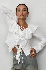 Long Sleeve Ruffle Blouse