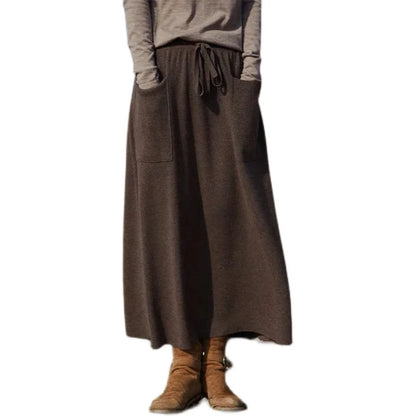 Autumn Winter Long Loose Comfortable Wool Skirt