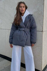 Solid Color Slim Fit Cotton Coat