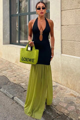 Metal Accent Cutout Maxi Dress