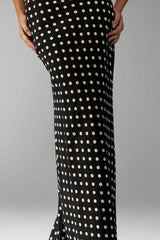 Polka Dot Slim Midi Skirt