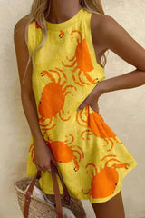 Lobster Print Halter Mini Dress