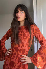 Printed Round Neck Maxi Dress