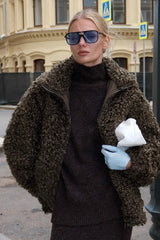 Vintage Brown Faux Fur Coat