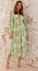 Sideris Midi Dress - Green
