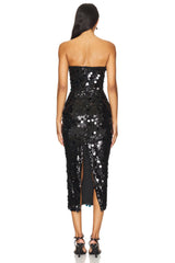 Sparkly Babe Midi Dress - Black