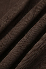 Retro Brown High Waist Asymmetrical Skirt