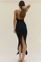 Backless Suspender Bodycon Midi Dress