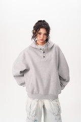Double Layer Button Hoodie