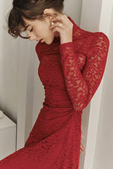 Lace Long Sleeve Maxi Dress