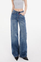 Low Rise Washed Straight Jean