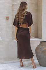 Sexy Open Back Tie Waist Maxi Dress