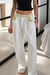 Colorblock Loose Straight Jean