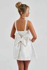 Square Neck Bow Bodycon Party Dress