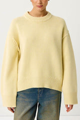 Round Neck Solid Color Pullover Sweater