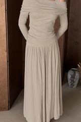 One Shoulder Ruched Maxi Dress
