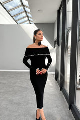 Slim-Fit One-Shoulder Ruffle Work Dress