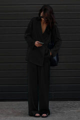 Satin Flowy Office Two Piece Pants Set