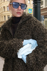 Vintage Brown Faux Fur Coat