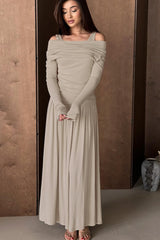 One Shoulder Ruched Maxi Dress
