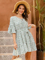 And Sleeves Ruffled With Gown Trumpet Flowered Straps S / Purple