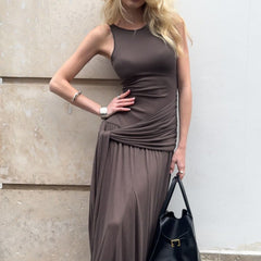 Niger Maxi Dress - Brown
