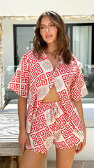 Lovegood Print Co-ord - Red