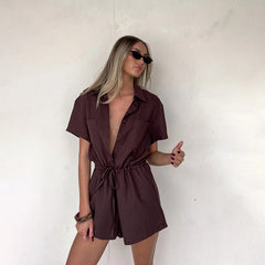 Brimley Romper - Brown