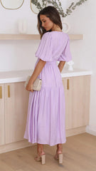 Brunch It Right Midi Dress - Purple