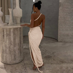 Delia Asymmetrical Dress - Beige