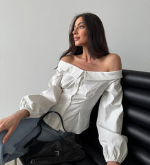 Halez Off Shoulder Top - White