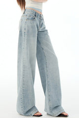 Low Rise Light Blue Straight Jean
