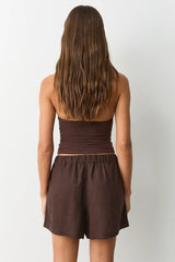 High Waist Drawstring Relaxed Fit Casual Shorts