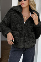 Elegant Faux Fur Long Coat