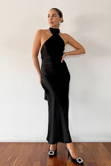 Halter Neck Fishtail Maxi Dress