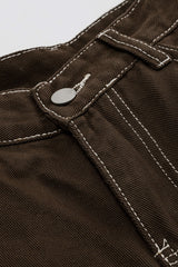 Denim Seamdetail High Waist Straight Leg Jeans