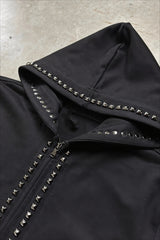 Unisex Studded Zip-Up Street Hoodie