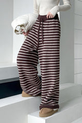 Striped Knit Thickened Casual Pants