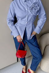 Slim Fit Long Sleeve Blouse