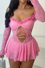 Lace Backless Bodycon Mini Dress