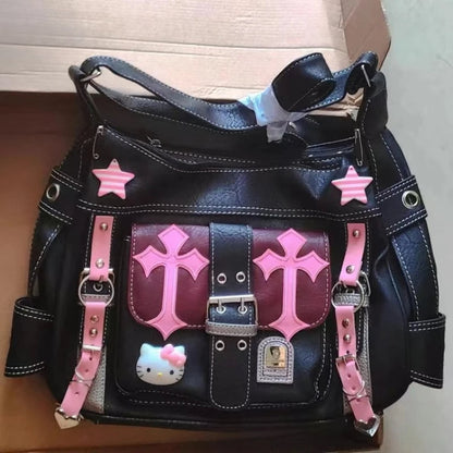 Sanrio Cross Trend Vintage Chains Pink Punk Gothic Bag