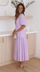 Brunch It Right Midi Dress - Purple