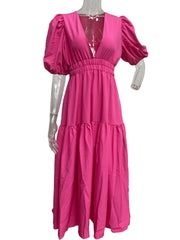 Brunch It Right Midi Dress - Rose Red