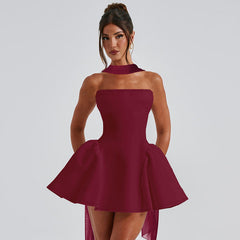 Skylene Mini Dress - Maroon