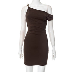 Gans Mini Dress - Brown