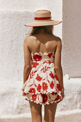 Floret Tube Co-Ord - Red