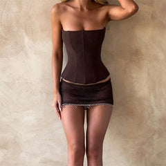 Dazzling Lady Top - Brown