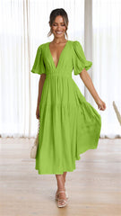 Brunch It Right Midi Dress - Light Green