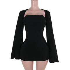 Midnight Muse Mini Dress-Black