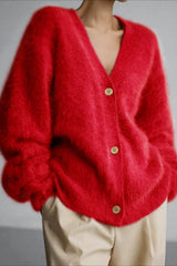 V Neck Button Long Sleeve Christmas Cardigan